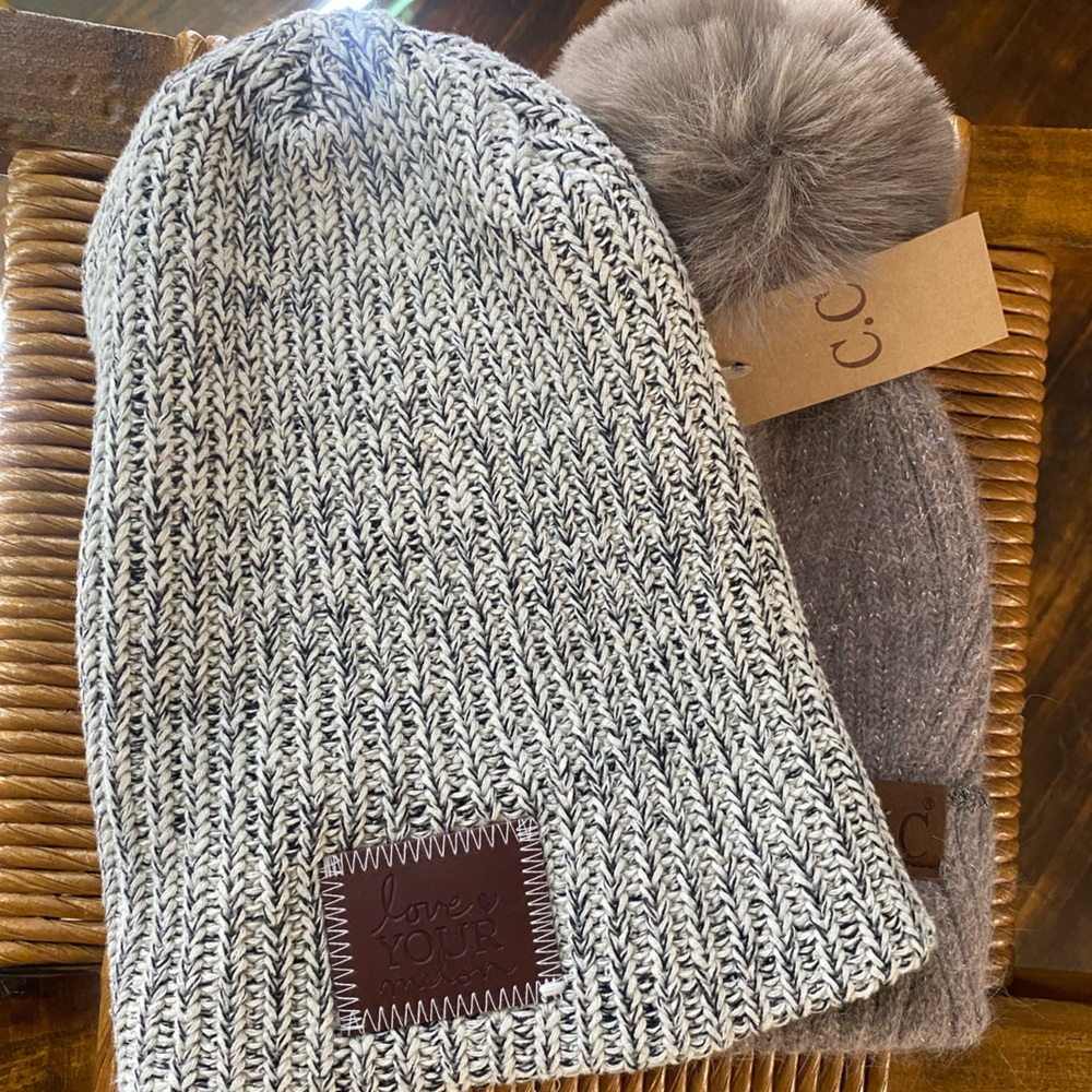 Black speckle beanie winter/fall hat
